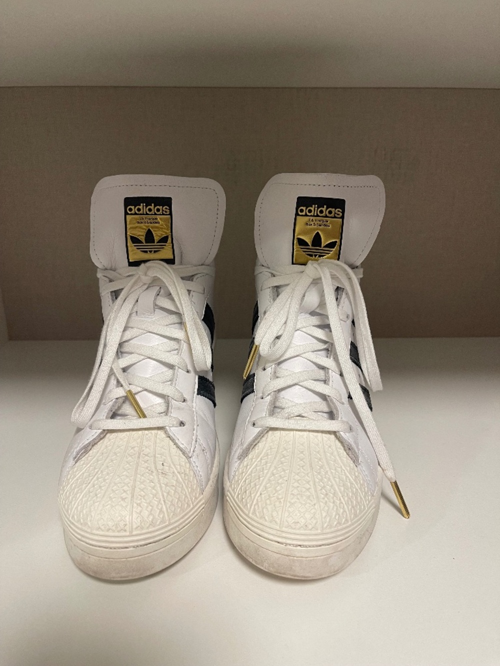 Hard to Find Adidas Superstar Shell Toe Wedge Platform Sneakers – Women's Size 7